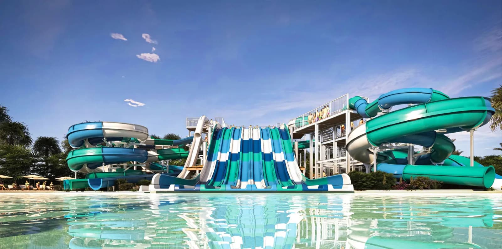 Toboganes de Infinito Water Park, parque acuático más grande de Argentina